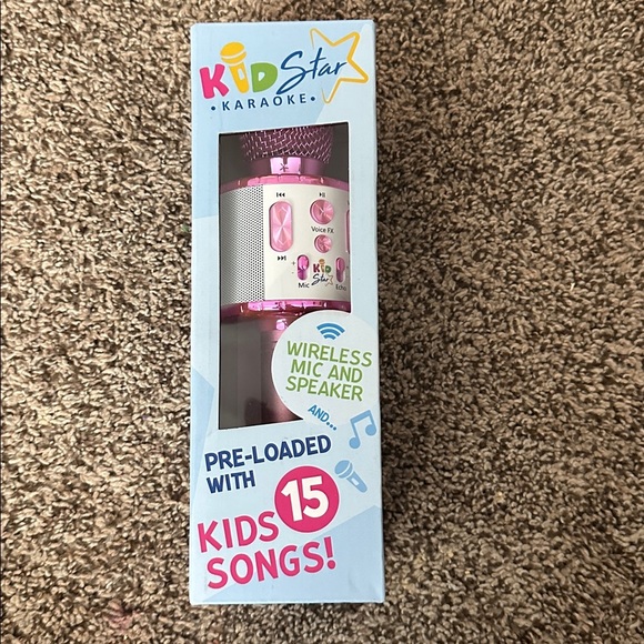 Kids Star Karaoke, Kids Microphone, Bluetooth + 15 Pre-Loaded Nursery Rhymes - Picture 1 of 4
